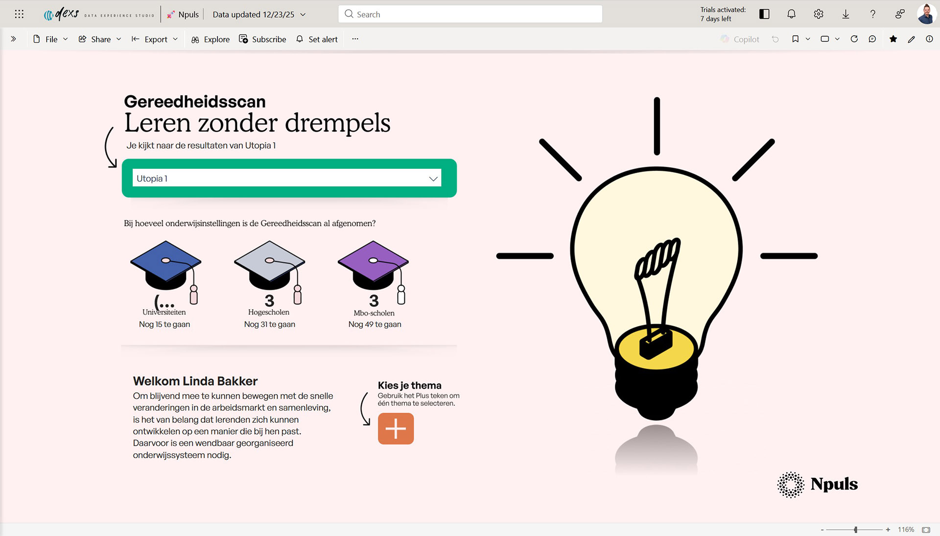 Npuls dashoard design